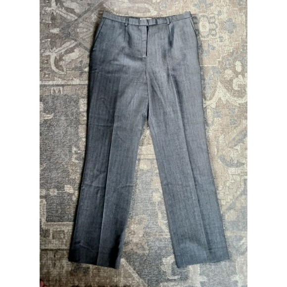 Pendleton 100% Wool Women’s 8 pants grey straight leg, dress pants, herringbone - Picture 2 of 9